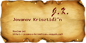 Jovanov Krisztián névjegykártya